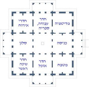 חלוקת החדרים בבית ואסטו עברית